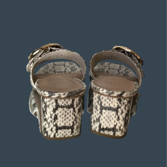Snakeskin Block Heel Slide Sandals with Gold Buckle by A New Day - Women's Shoes - Picture 4 of 8